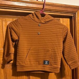 SHEIN Kids Quilted Hoodie in Warm Brown